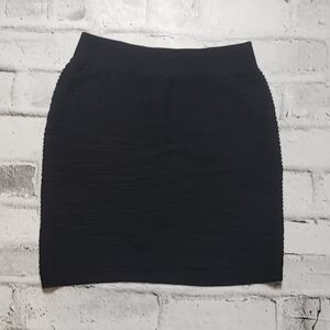 ORANGE Fashion Village Black Stretchy Ribbed Mini Skirt